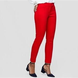 LOFT Marisa Fit Slim Skinny Pant Cherry Red Sz 4 Tall NWT {3Q14}